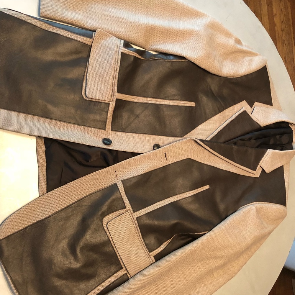 Real Leather Panel Men’s Blazer